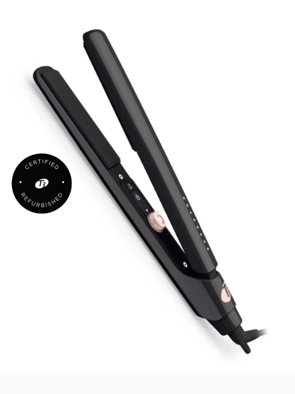T3 Black Flat Iron with Rose Gold Accents